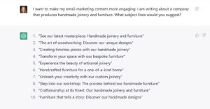 Sample content from ChatGPT