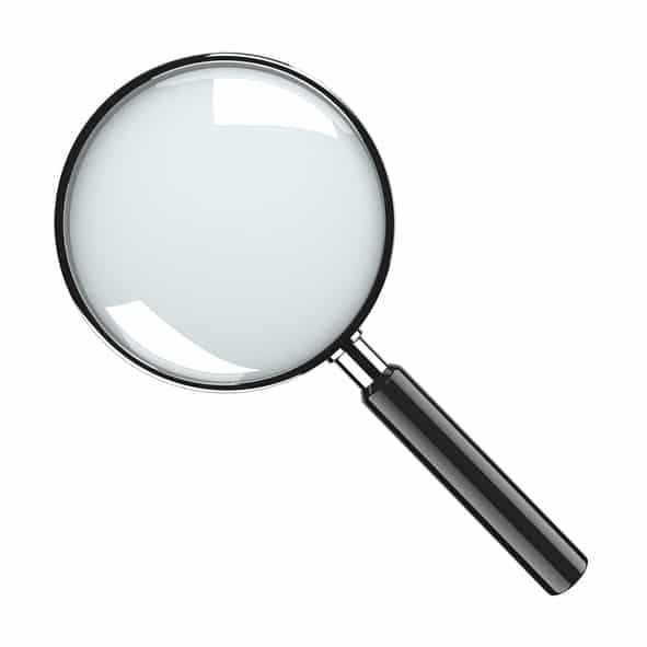 Proofreading represented by a magnifying glass