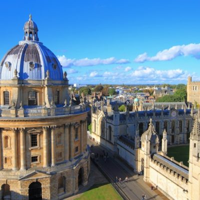 Copywriter for universities represented by a photo of the Oxford camera