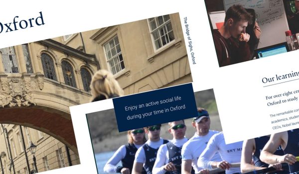 An example of website copywriting for the University of Oxford